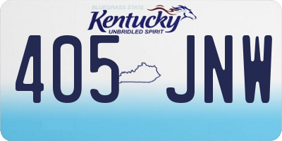 KY license plate 405JNW