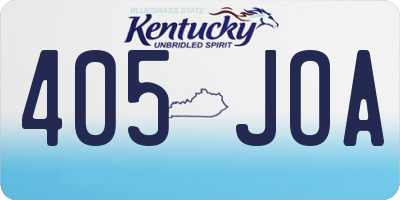 KY license plate 405JOA