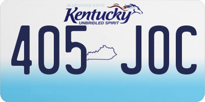 KY license plate 405JOC