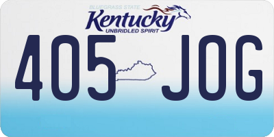 KY license plate 405JOG