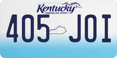 KY license plate 405JOI
