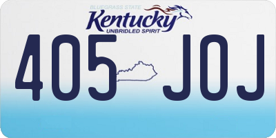 KY license plate 405JOJ