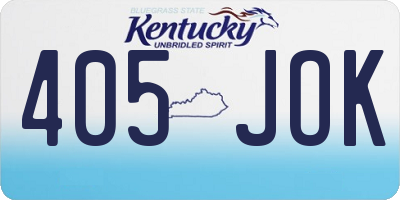 KY license plate 405JOK