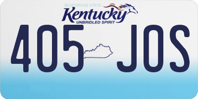 KY license plate 405JOS