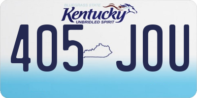 KY license plate 405JOU