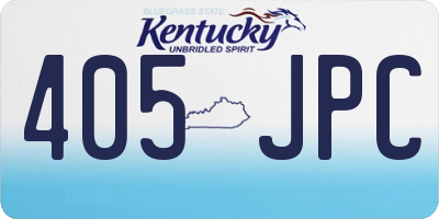 KY license plate 405JPC