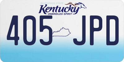 KY license plate 405JPD