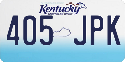 KY license plate 405JPK