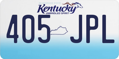 KY license plate 405JPL
