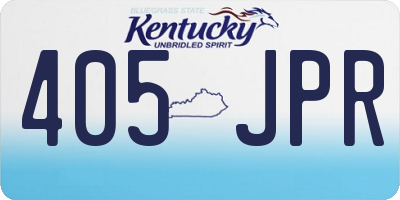 KY license plate 405JPR