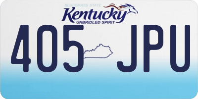 KY license plate 405JPU