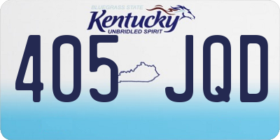 KY license plate 405JQD