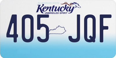 KY license plate 405JQF