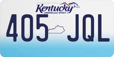 KY license plate 405JQL
