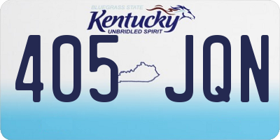 KY license plate 405JQN