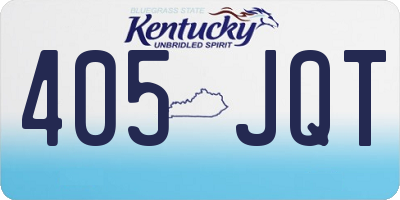 KY license plate 405JQT