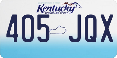 KY license plate 405JQX