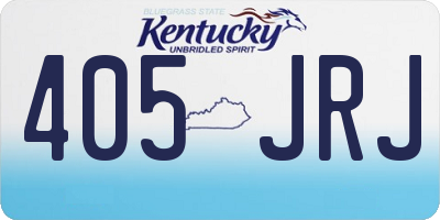 KY license plate 405JRJ