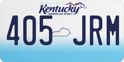KY license plate 405JRM