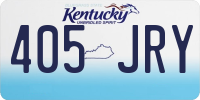 KY license plate 405JRY