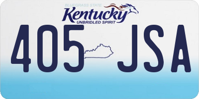 KY license plate 405JSA