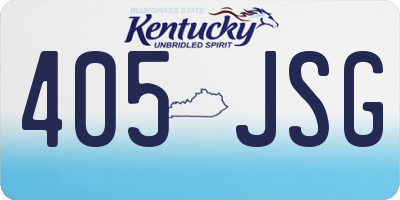 KY license plate 405JSG
