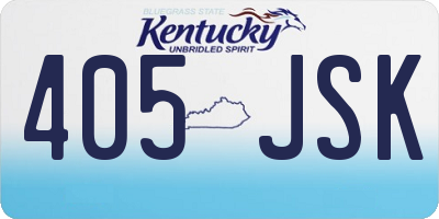 KY license plate 405JSK