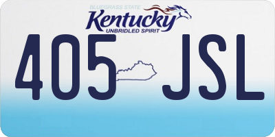 KY license plate 405JSL