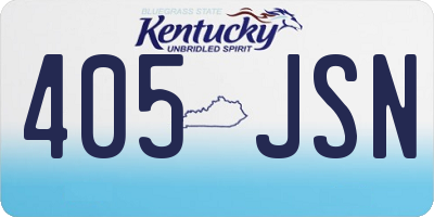 KY license plate 405JSN