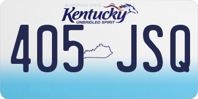 KY license plate 405JSQ