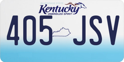KY license plate 405JSV