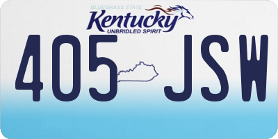 KY license plate 405JSW