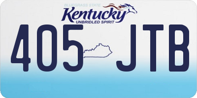 KY license plate 405JTB