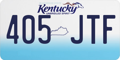 KY license plate 405JTF