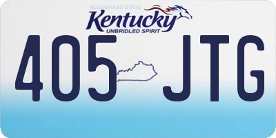 KY license plate 405JTG