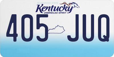 KY license plate 405JUQ