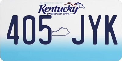 KY license plate 405JYK