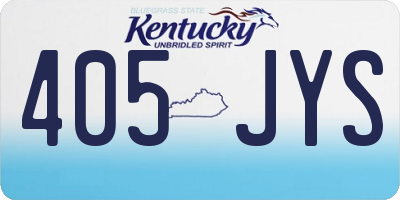 KY license plate 405JYS