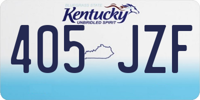 KY license plate 405JZF