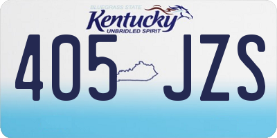 KY license plate 405JZS