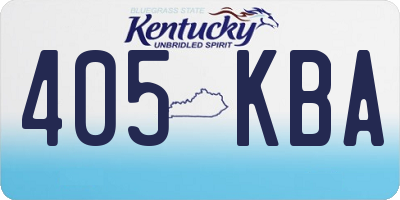 KY license plate 405KBA