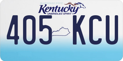 KY license plate 405KCU