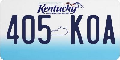 KY license plate 405KOA