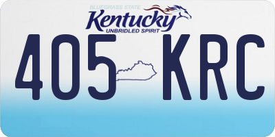 KY license plate 405KRC