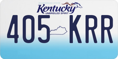 KY license plate 405KRR