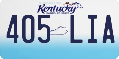 KY license plate 405LIA