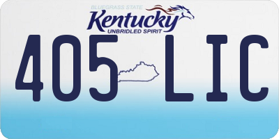 KY license plate 405LIC