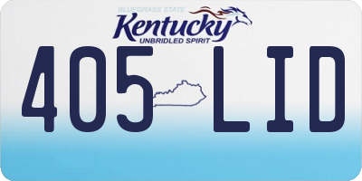 KY license plate 405LID