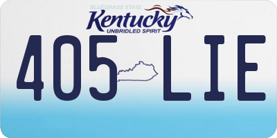 KY license plate 405LIE