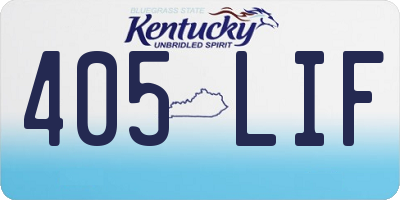 KY license plate 405LIF